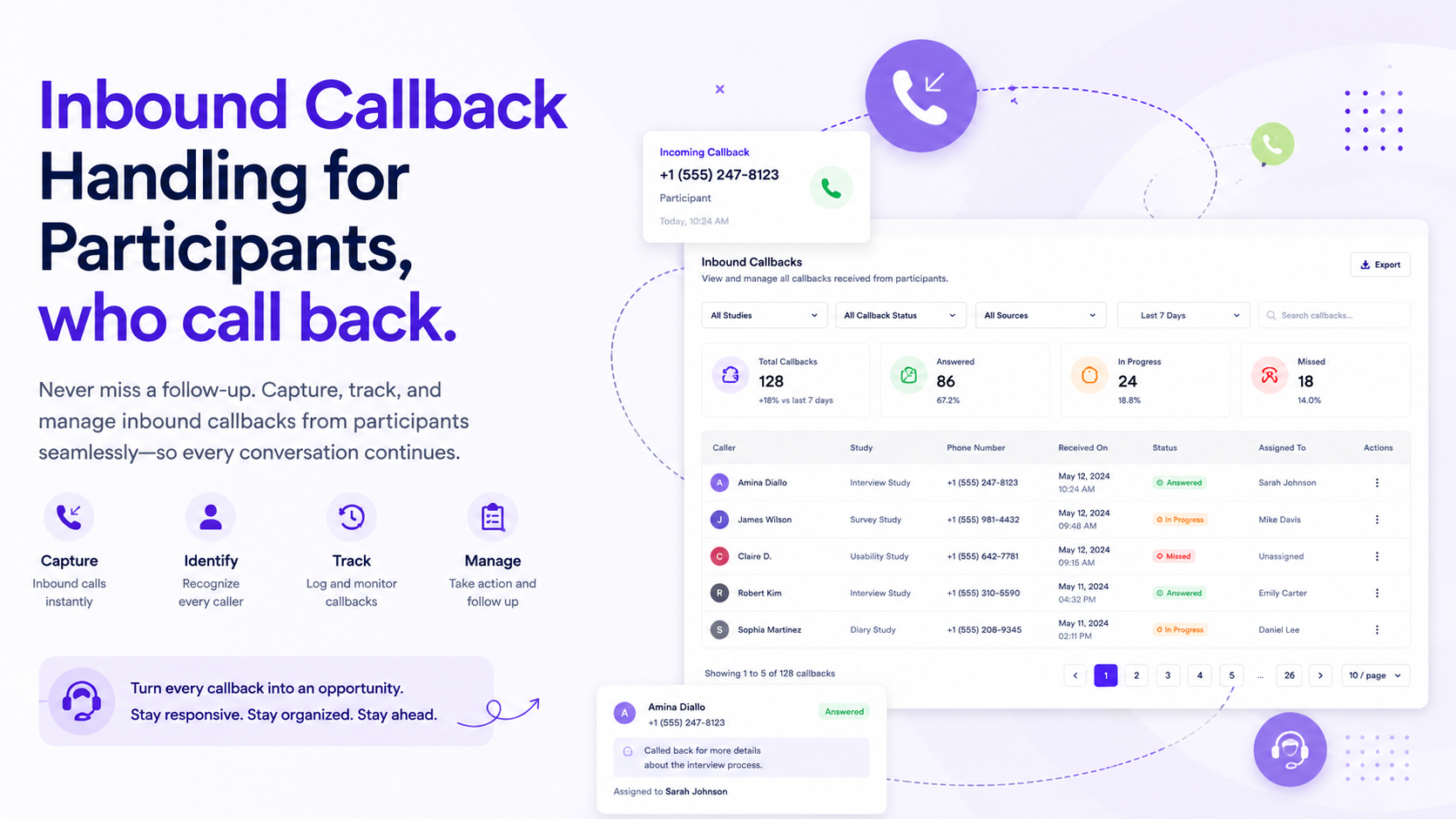 Terapage AI CATI inbound call flow and no match handling product diagram